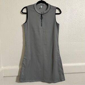 Teamspirit Gray Quarter Zip Gray Sleeveless Mini Dress